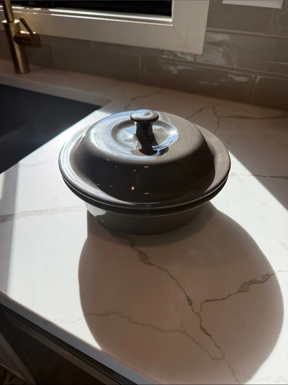 Pampered Chef Brown Covered Casserole with Lid